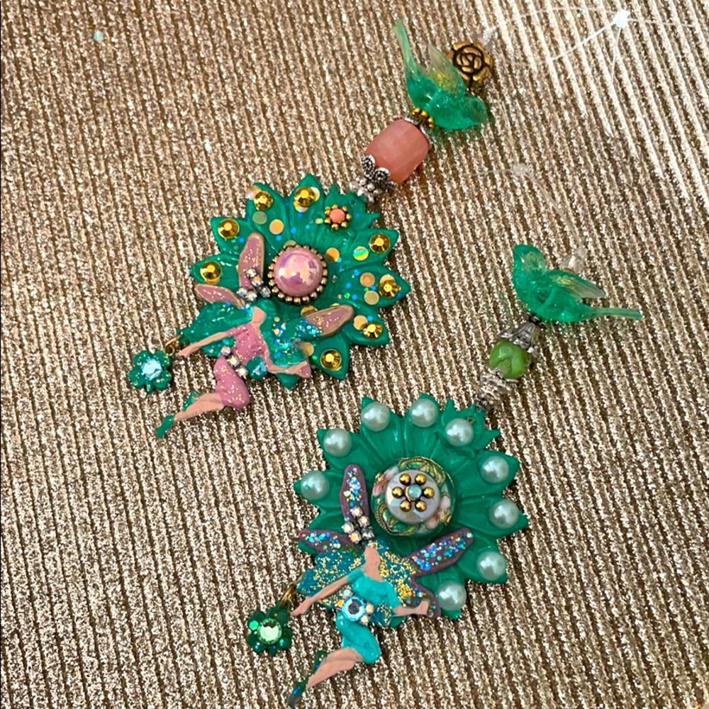 TWO SHAMROCK FAIRY ORNAMENTS. NWT